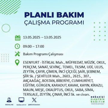 İstanbul'da uzun süreli elektrik kesintisi yaşanacak! 13 Mayıs Salı elektrik kesintileri listesi: Silivri, Çatalca, Esenyurt - Resim: 40