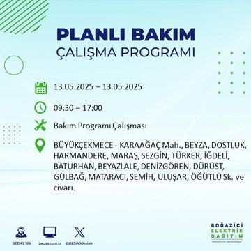 İstanbul'da uzun süreli elektrik kesintisi yaşanacak! 13 Mayıs Salı elektrik kesintileri listesi: Silivri, Çatalca, Esenyurt - Resim: 28