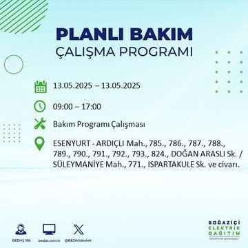 İstanbul'da uzun süreli elektrik kesintisi yaşanacak! 13 Mayıs Salı elektrik kesintileri listesi: Silivri, Çatalca, Esenyurt - Resim: 45