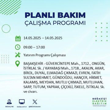 İstanbul'un büyük bölümü karanlığa gömülecek! 14 Mayıs Çarşamba elektrik kesintileri listesi - Resim: 13