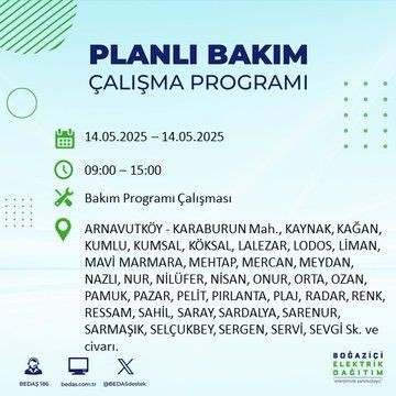 İstanbul'un büyük bölümü karanlığa gömülecek! 14 Mayıs Çarşamba elektrik kesintileri listesi - Resim: 1