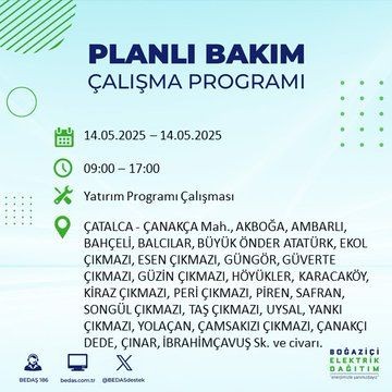 İstanbul'un büyük bölümü karanlığa gömülecek! 14 Mayıs Çarşamba elektrik kesintileri listesi - Resim: 26