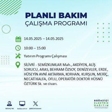 İstanbul'un büyük bölümü karanlığa gömülecek! 14 Mayıs Çarşamba elektrik kesintileri listesi - Resim: 64