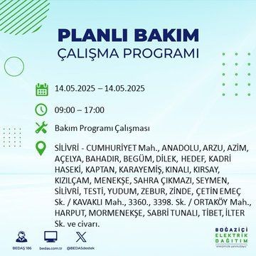 İstanbul'un büyük bölümü karanlığa gömülecek! 14 Mayıs Çarşamba elektrik kesintileri listesi - Resim: 62