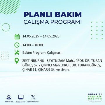 İstanbul'un büyük bölümü karanlığa gömülecek! 14 Mayıs Çarşamba elektrik kesintileri listesi - Resim: 74