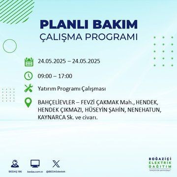 İstanbullular dikkat! İstanbul'da uzun süreli elektrik kesintisi yaşanacak! 24 Mayıs Cumartesi elektrik kesintileri listesi - Resim: 9