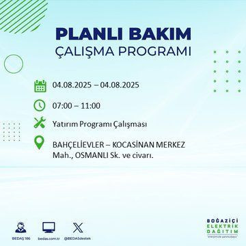 İstanbul'un büyük bölümü karanlıkta kalacak! 4 Ağustos 2025 Pazartesi elektrik kesintileri listesi - Resim: 4