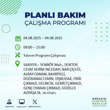 İstanbul'un büyük bölümü karanlıkta kalacak! 4 Ağustos 2025 Pazartesi elektrik kesintileri listesi - Resim: 23