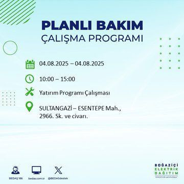 İstanbul'un büyük bölümü karanlıkta kalacak! 4 Ağustos 2025 Pazartesi elektrik kesintileri listesi - Resim: 29