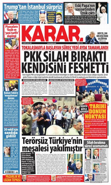 PKK’nın kararını gazeteler nasıl gördü? ‘Bayram havası estirenler’, ‘temkinliler’ ve ‘yokuşa sürenler’ - Resim: 7