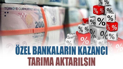 Özel bankaların kazancı tarıma aktarılsın