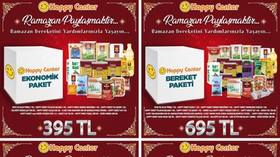 Happy Center'da ramazan kolisi indirimi başladı! Koliler 395 liradan başlıyor...