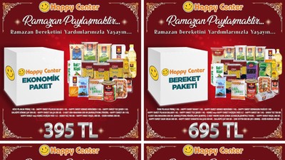 Happy Center'da ramazan kolisi indirimi başladı! Koliler 395 liradan başlıyor...