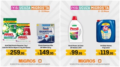 Temizlik ürünleri Migros’ta indirime girdi! Pril bulaşık deterjanından Domestos çamaşır suyuna…