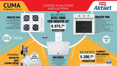 BİM 9 Ağustos 2024 indirimli ürünler listesi geldi! Ankastre set dikkat çekti