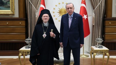 Cumhurbaşkanı Erdoğan Fener Rum Patriği Bartholomeos'u kabul etti