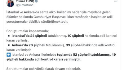 Sahte içki soruşturmalarında 52 şüpheli tutuklandı