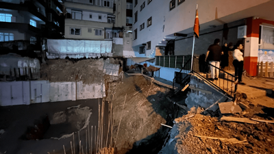 Toprak kayması İstanbul’da deprem paniği yaşattı! 6 katlı bina tahliye edilmedi!