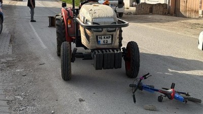 Bursa'da traktörün çarptığı bisikletli çocuk yaralandı