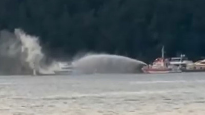 Marmaris'te motoryatta yangın paniği!