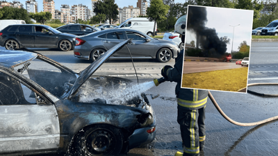 İşinden evine dönerken otomobili alev alev yandı!