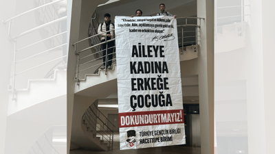 Hacettepe'de aile sempozyumunu hedef alanlara TGB’den pankartlı yanıt