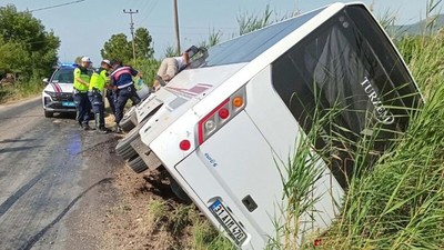 Muğla'da otobüs devrildi! 1 yaralı