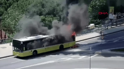 İstanbul'da bitmeyen çile: İETT'de yangın çıktı! Otobüs küle döndü