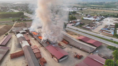 Tokat'ta tuğla fabrikasında çıkan yangın söndürüldü