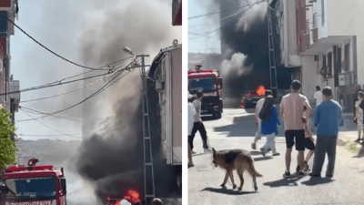 Arnavutköy'de araç alev aldı! Yangın bitişikteki binaya sıçradı...