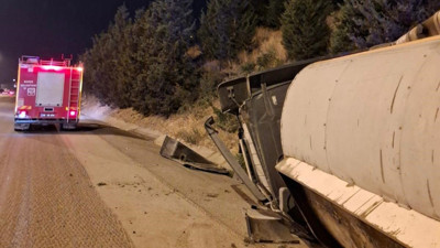 Osmaniye’de kontrolden çıkan tır devrildi: 1 yaralı