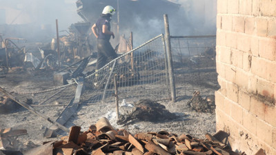 Edirne'deki yangında 80 küçükbaş hayvan telef oldu