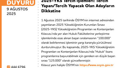 Yeni YKS tercih kılavuzu ÖSYM tarafından yayımlandı