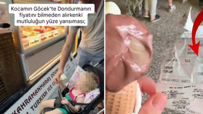 Sosyal medyada olay oldu! İki top dondurmaya ödediği para öyle böyle değil