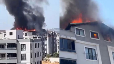 Bursa'da 6 katlı apartmanda yangın paniği!