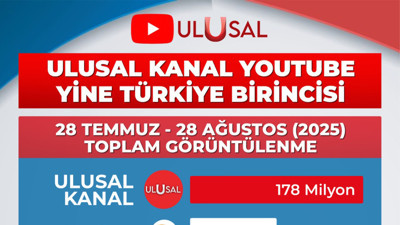 Ulusal Kanal Youtube’da ağustosta da birinci