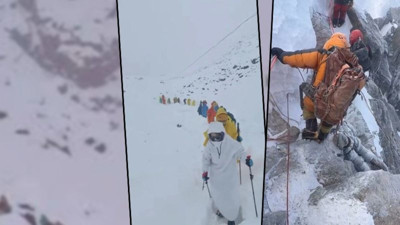 Bine yakın dağcı Everest'te mahsur kaldı: Islak, soğuk ve hipotermi riski...