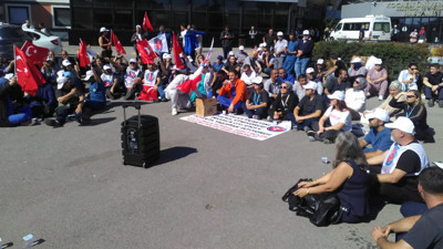 Kocaeli Üniversitesi sağlık işçileri iş bıraktı: Haklarımızı bir an önce ödeyin