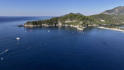 Fethiye'de açık su yüzme yarışlarında 1480 sporcu yarıştı!