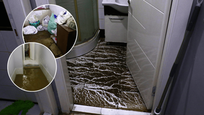 Ankara'da skandal görüntü! Yağmurda evini su basan adam isyan etti