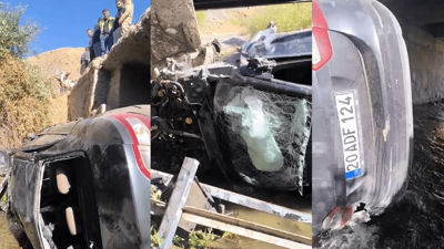 Feci kaza: Kontrolden çıkan otomobil dereye uçtu! Çok sayıda yaralı var...