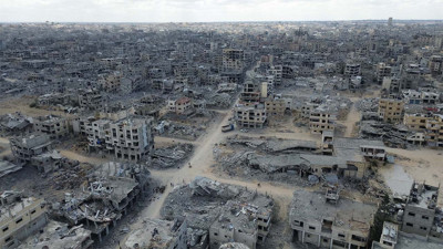 Ateşkes başladı yıkım objektiflere yansıdı! Han Yunus'taki durum havadan görüntülendi