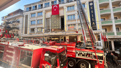 5 katlı otelde korkutan yangın!