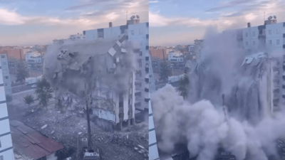 Diyarbakır’da ağır hasarlı 8 katlı bina çöktü