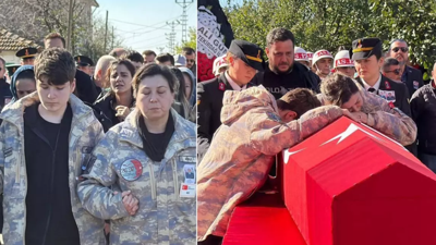 Babaya son veda! Anne ve oğlu tabuta sarıldı