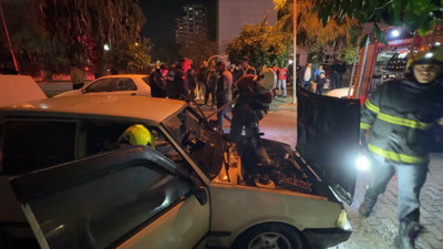 Aydın’da araç saniyeler içinde alev aldı