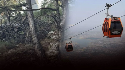 Denizli'de toprak kayması! Teleferik hattı kapatıldı