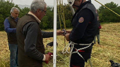 Su kuyusuna düşen tilki kurtarıldı
