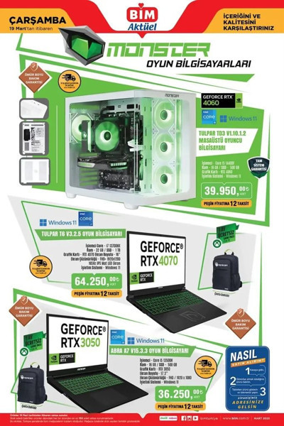 BİM marketler Monster oyuncu bilgisayarları satacak: İşte fiyatları - Resim: 2