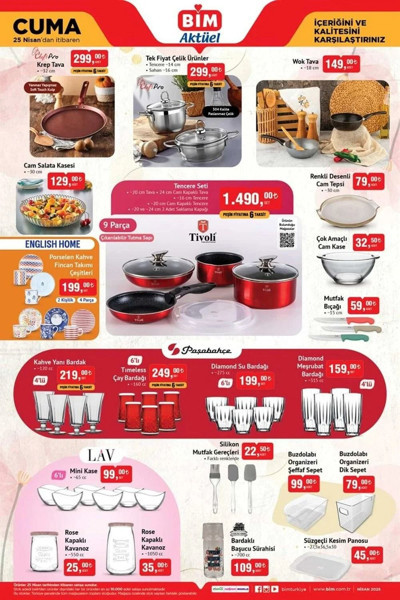 BİM 25 Nisan cuma aktüel kataloğu: Tencere seti ve süpürge çeşitleri, airfryer, bebek ürünleri... - Resim: 8